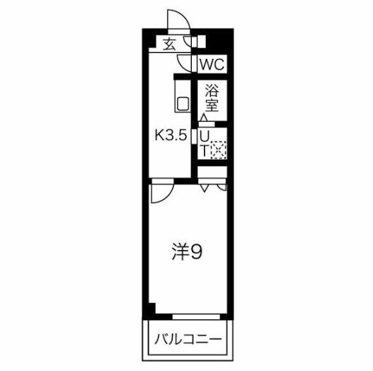 ドマーニ上小田井(1DK/2階)の間取り写真