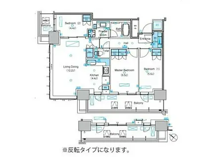 パークアクシス豊洲キャナル(2LDK/17階)の間取り写真