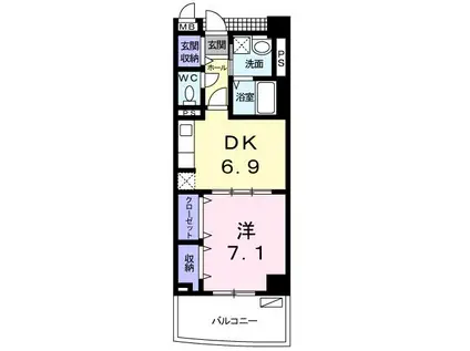 ノ-ス・エクセレント・春日(1DK/3階)の間取り写真