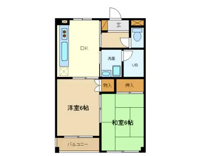 松田ハイツ(2DK/3階)の間取り写真