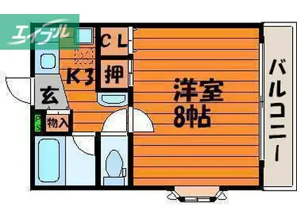 アソシエ津島(1K/3階)の間取り写真