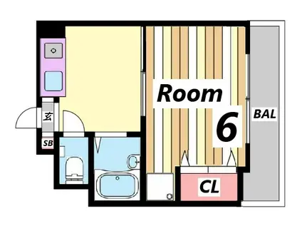 ハッピーコート豊沢(1K/3階)の間取り写真