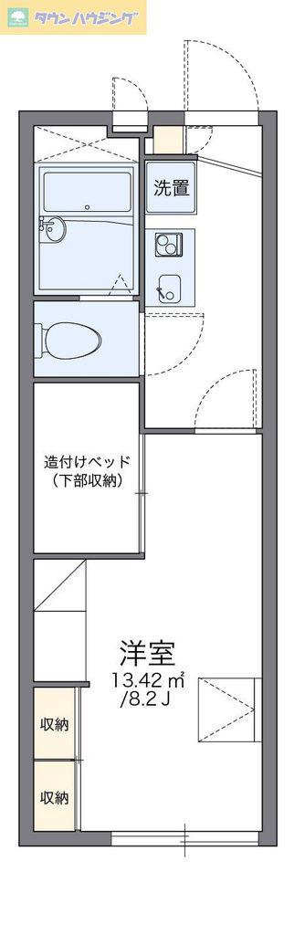 レオパレス昴555D(1K/1階)の間取り写真