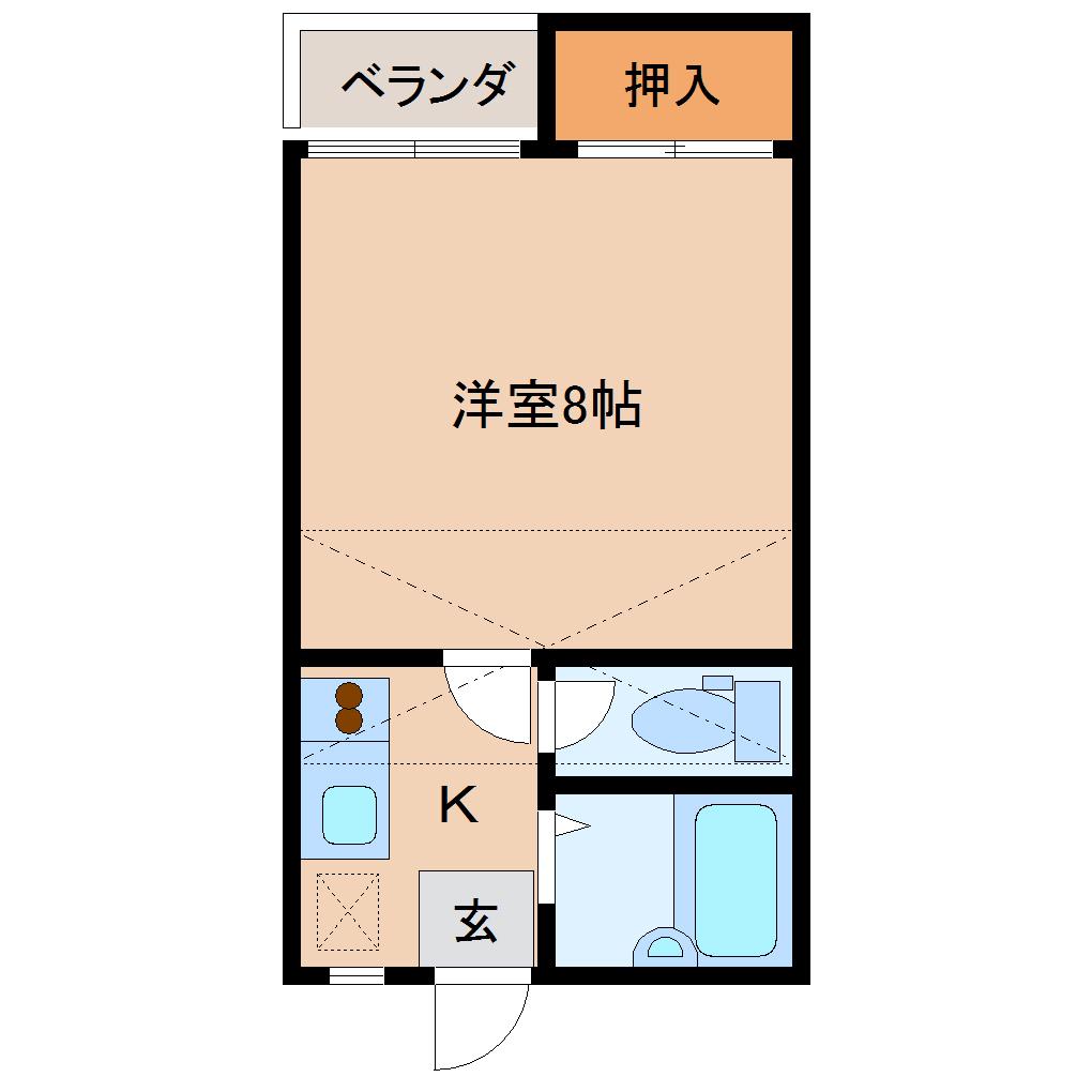 コーポオータム(1K/2階)の間取り写真