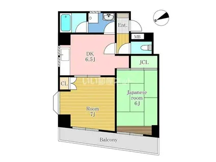 リバーサイドサイトー(2DK/3階)の間取り写真