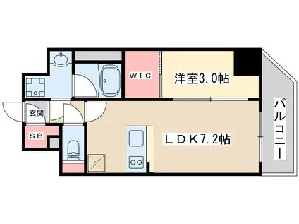 エスリードレジデンス ザ・グラン大阪ノア(1LDK/3階)の間取り写真
