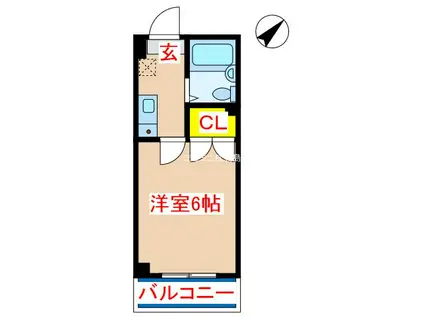 DESTINO(1K/2階)の間取り写真