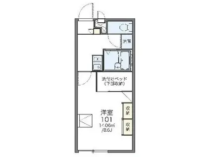 レオパレスジゴジ1(1K/2階)の間取り写真