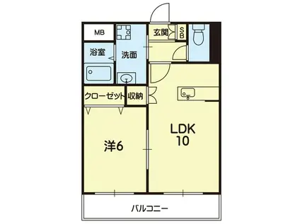 メゾンラフィネ(1LDK/2階)の間取り写真