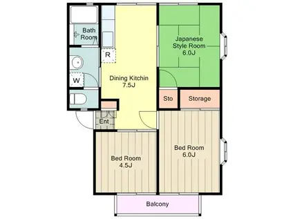 ビューハイツウィンディア(3DK/2階)の間取り写真