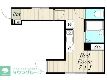 フェリーチェ中野B(ワンルーム/1階)の間取り写真