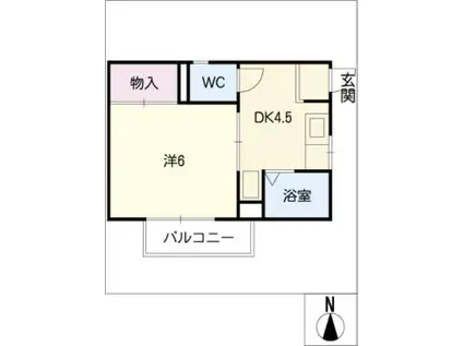 サンクレスト栄(1DK/1階)の間取り写真