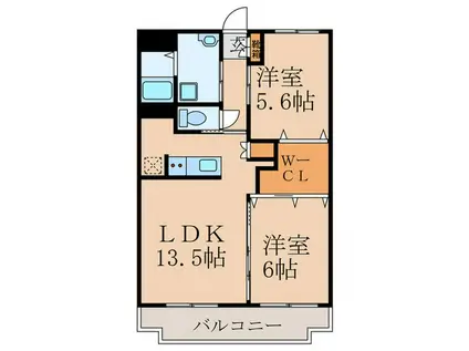 LAUREN COURT(2LDK/1階)の間取り写真