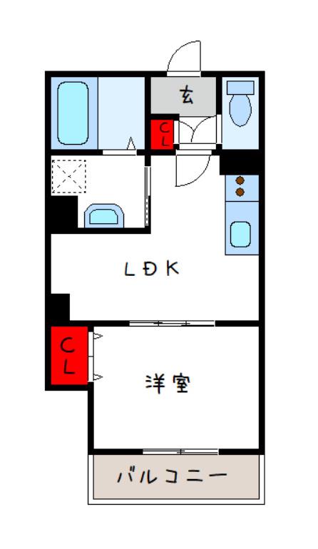 セレニティ長吉出戸(1LDK/3階)の間取り写真