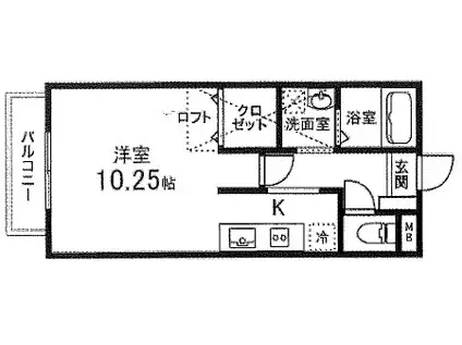コンフォートAOYAMAA棟(ワンルーム/2階)の間取り写真