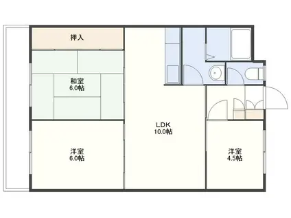 クレア住吉(3LDK/2階)の間取り写真