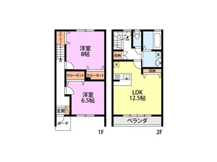 SERENAII(2LDK/2階)の間取り写真