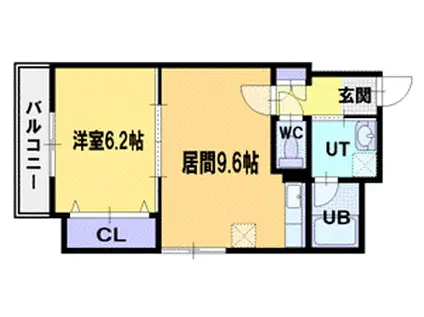 コアビル(1LDK/3階)の間取り写真