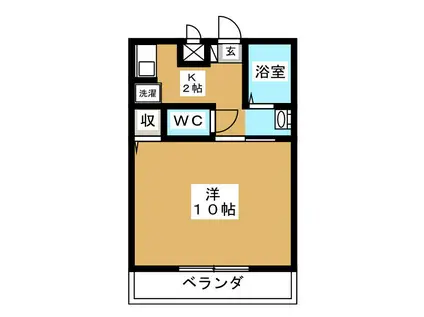 セリーヌ英(1K/4階)の間取り写真