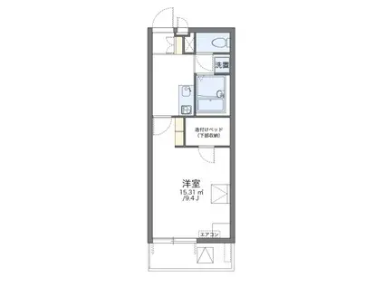 レオパレス太子堂(1K/1階)の間取り写真