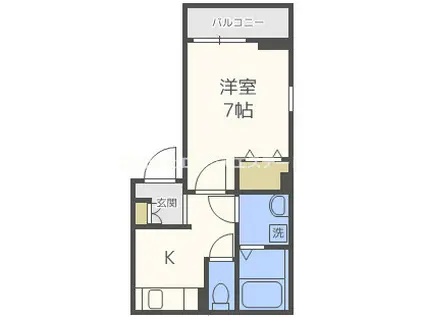 ラコリーヌ アキラン(1K/1階)の間取り写真