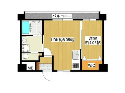 リラス吉塚駅東(1LDK/5階)の間取り写真