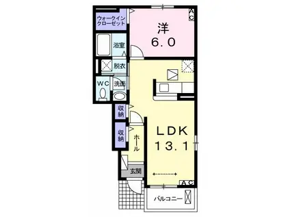 スリー・サークルII(1LDK/1階)の間取り写真