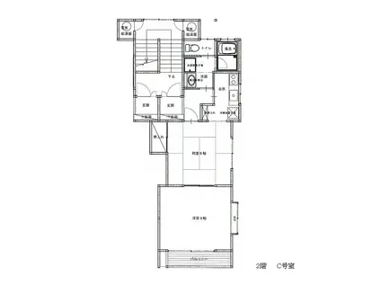 グラウンドサイド(2K/2階)の間取り写真