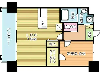 FELT1113(1LDK/13階)の間取り写真