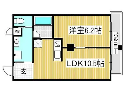 プリオーレリベルタ(1LDK/2階)の間取り写真