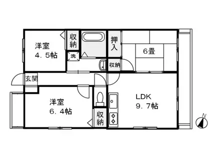 ノネット東野(3DK/3階)の間取り写真