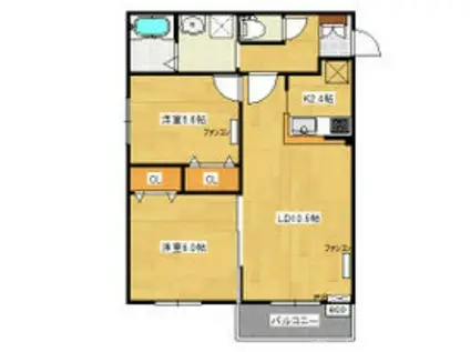 PIONNIER琴似(2LDK/1階)の間取り写真