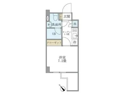 KDXレジデンス御徒町(1K/8階)の間取り写真