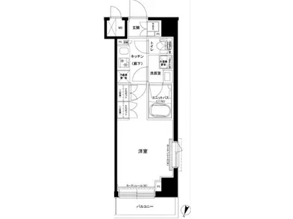 ルーブル東十条(1K/9階)の間取り写真