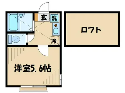 フローラ共和(1K/1階)の間取り写真