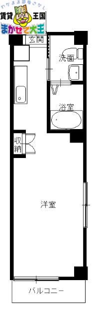 COCO今博多町(1K/5階)の間取り写真