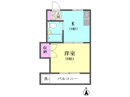 プリベール王大(1K/3階)の間取り写真