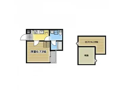 グラン・インペリアル小路(1K/2階)の間取り写真