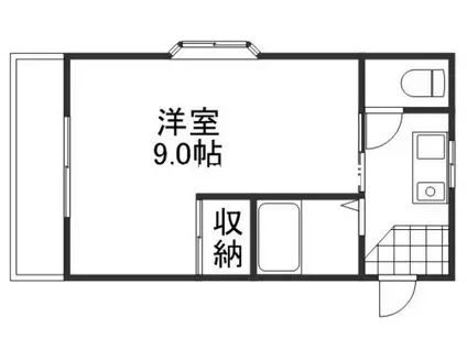 サンハイム長岡(1K/3階)の間取り写真