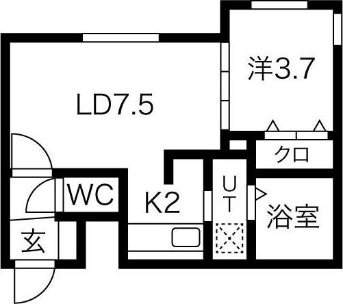 FーHOUSE発寒(1LDK/3階)の間取り写真