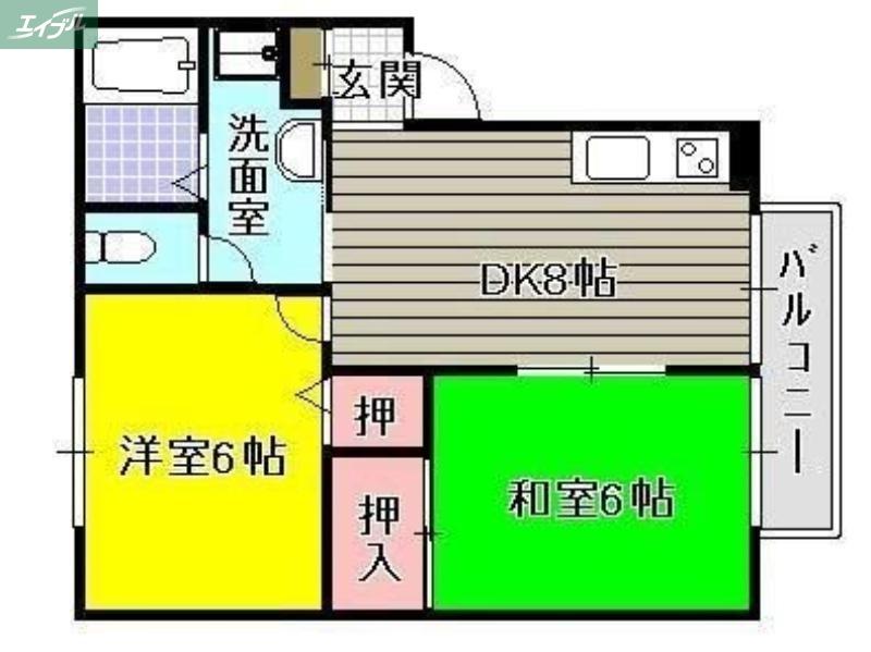ラフォーレG-1(2DK/1階)の間取り写真