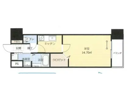 アークデュオ福島万世町(1K/1階)の間取り写真