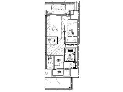 JMFレジデンス都島(1DK/8階)の間取り写真