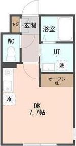 COFFRET西町北(ワンルーム/3階)の間取り写真