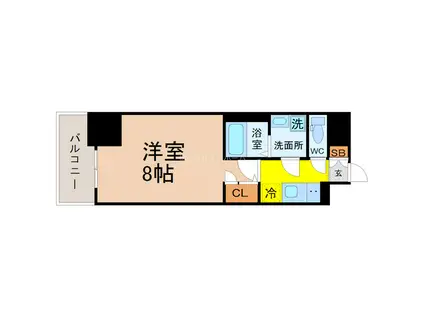 エスリード新栄グラティア(1K/4階)の間取り写真