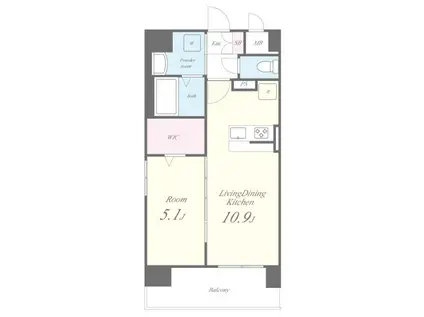 アストラルグラミ阿倍野(1LDK/8階)の間取り写真