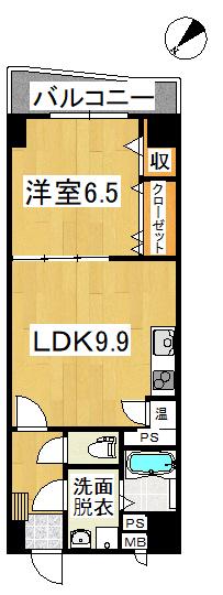 プレゼンス(1LDK/2階)の間取り写真