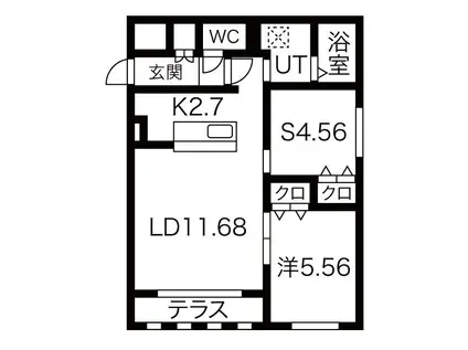 アレグリア1115(2LDK/2階)の間取り写真