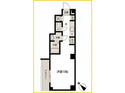 JMFレジデンス新横浜(ワンルーム/3階)の間取り写真