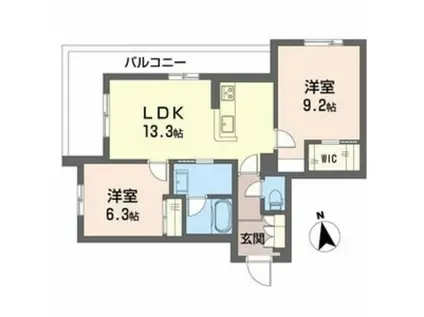 シャーメゾン東雲(2LDK/2階)の間取り写真